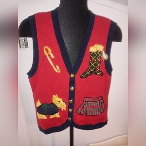 Scotty dog sweater Vest Vintage 90's medium
